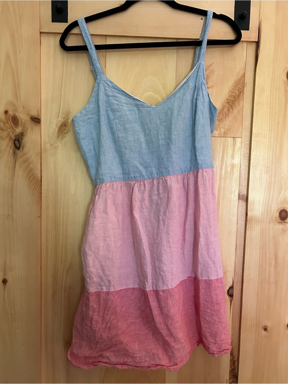 Cynthia Rowley Linen Colorblock Dress - Jean and Pink